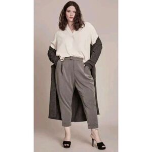 11 Honore Destiny High Waisted Tapered Trouser Sz 16 Dress Pants Grey NWT